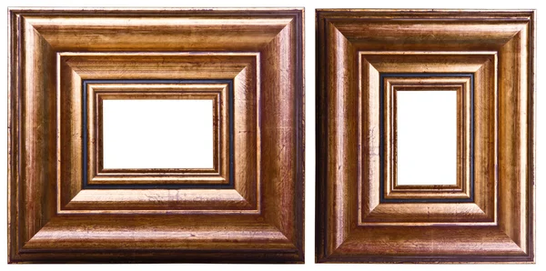 Дві різьблені золоті рамки в ретро-стилі — стокове фото