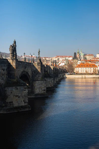 Όμορφη Θέα Της Γέφυρας Του Καρόλου Στην Πράγα Τσεχία Στα — Φωτογραφία Αρχείου