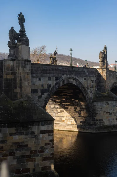 Bela Vista Ponte Carlos Praga República Checa Final Março Primavera — Fotografia de Stock