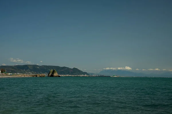 Talya Nın Güneyinde Küçük Bir Talyan Kasabası Deniz Kıyısındaki Antik — Stok fotoğraf