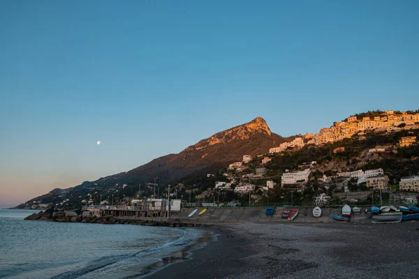 South Italy Sea Mountains Dawn Vietri Beautiful Early Morning Summer — ストック写真