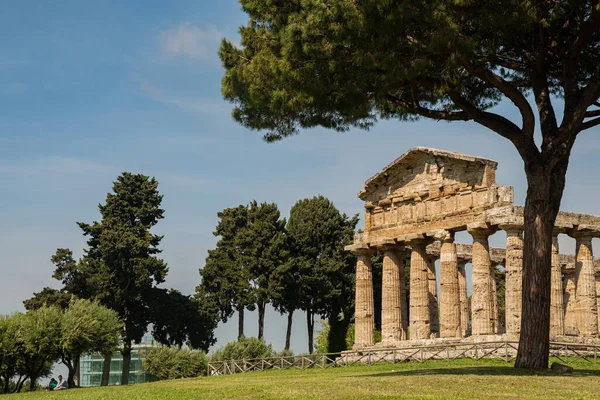 Paestum Originalmente Poseidon Colônia Siberiana Fundada Início Século Cidade Antiga — Fotografia de Stock