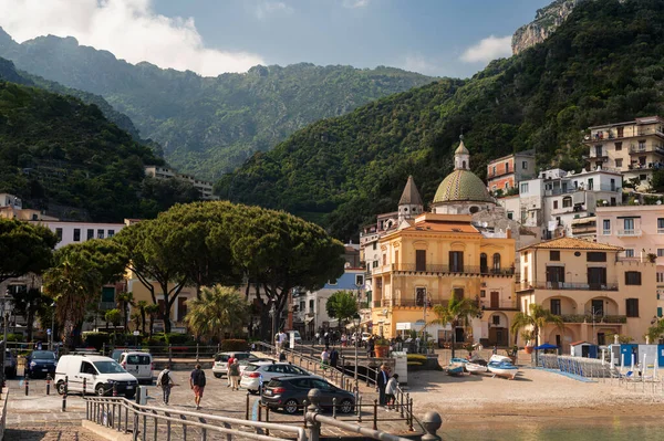 Ozy Little Town Amalfi Coast Cetara Medieval Village Mountains Shores — Stock Photo, Image