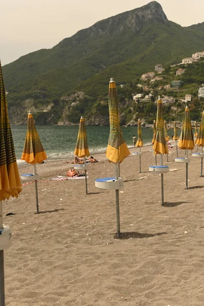 Připravujeme Novou Sezónu Pláži Evropská Dovolená Moře Jižní Itálie Pobřeží — Stock fotografie
