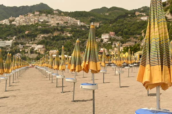 Vorbereitung Auf Die Neue Strandsaison Europäischer Urlaub Meer Süditalien Die — Stockfoto
