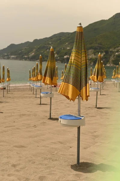 Vorbereitung Auf Die Neue Strandsaison Europäischer Urlaub Meer Süditalien Die — Stockfoto