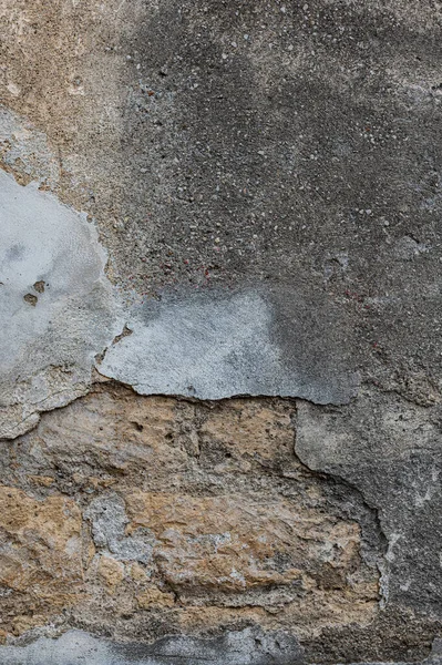 Textura Fundo Parede Velha Com Descascamento Gesso Manchas Coloridas Abrasões — Fotografia de Stock