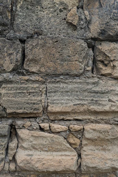 Old Brick Wall Historic House Sometimes Worn Brick Traces Corrosion — Stock Photo, Image