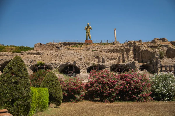 Pompeii Italy Ancient City Monument Dedal Mitoraj Character Ancient Greek — Stock Photo, Image