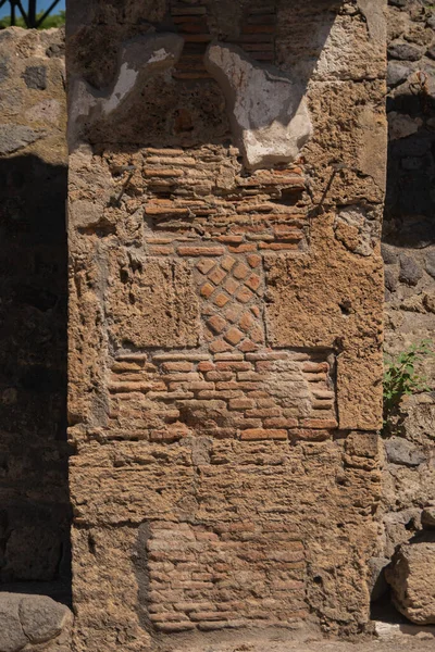 Wall House Ancient City Pompeii Old Brickwork Historical Value Antique — ストック写真