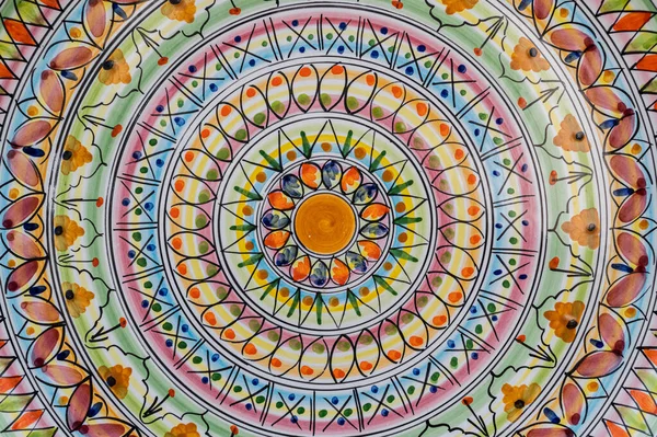 Abstract Ceramic Background Italian Traditional Patterns Tiles Handmade Craft Painting — Stock Fotó