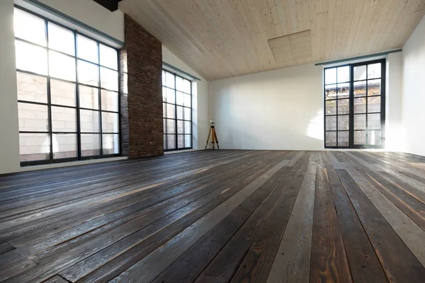 Room with wood floor, interior design.