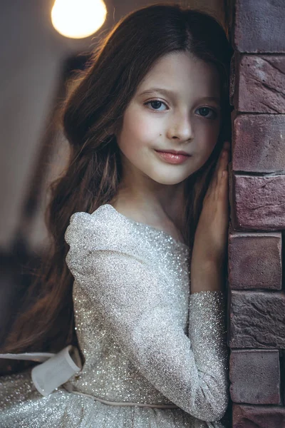 Happy Little Girl Beautiful Dress High Quality Photo — Stock Fotó