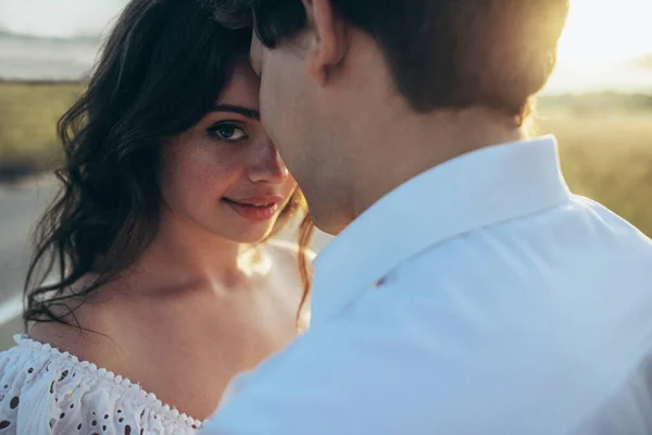 Beautiful wedding couple in nature. Wedding. Bride and groom on their wedding day. High quality photo