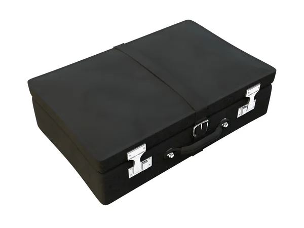 Черный кожаный чемодан — стоковое фото
