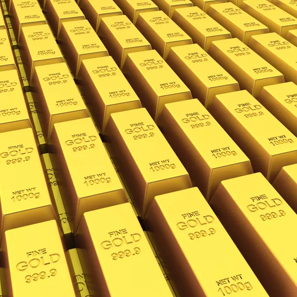 Stack of golden bars — Stock Photo, Image