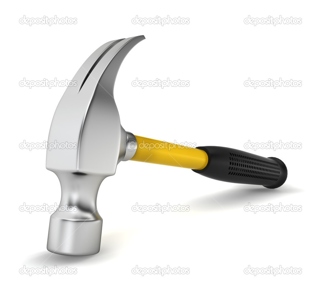 A chasing hammer lying on a white background Photograph by Stefan