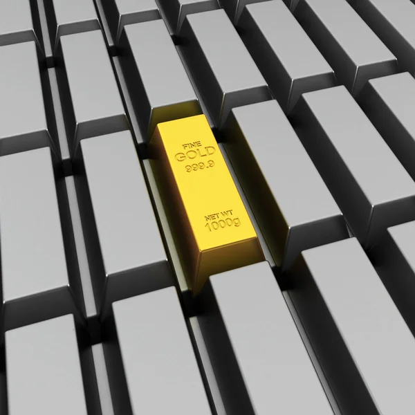 Unique gold bar — Stock Photo, Image