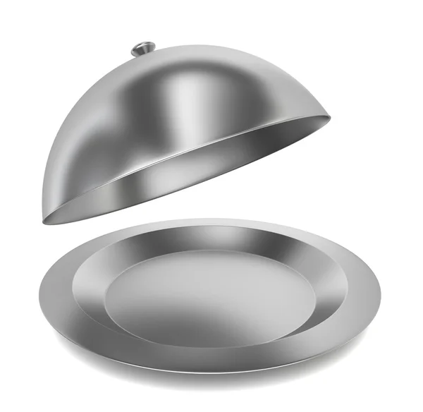 Restaurant cloche with open lid — Stock Photo © gl0ck 17885237