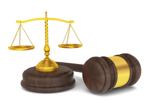 Martelo juiz com escalas, conceito de lei — Fotografia de Stock