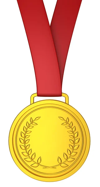 Medal with red ribbon — Stock Photo, Image