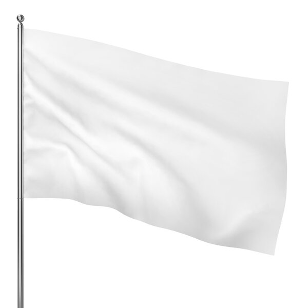 Blank white flag — Stock Photo, Image