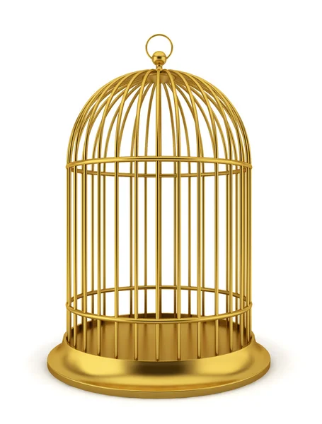 Gaiola de pássaro dourado — Fotografia de Stock