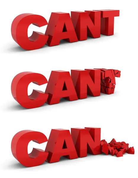 Cant diventa can. Concetto di motivazione — Foto Stock