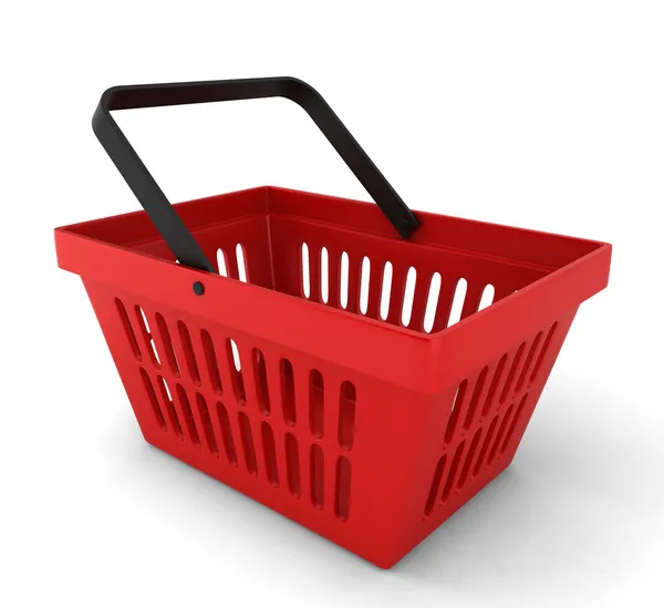 Red plastic basket — Stock Photo, Image