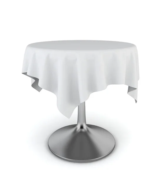 Modern table with tablecloth on it — Stock Photo, Image