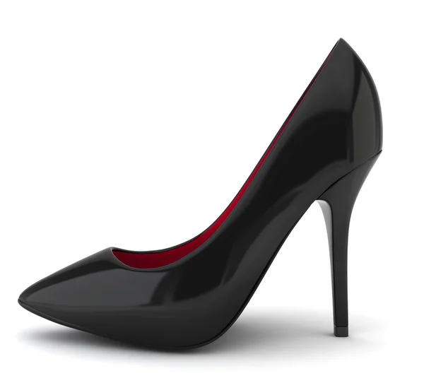 Yüksek topuk siyah ayakkabı — Stok fotoğraf