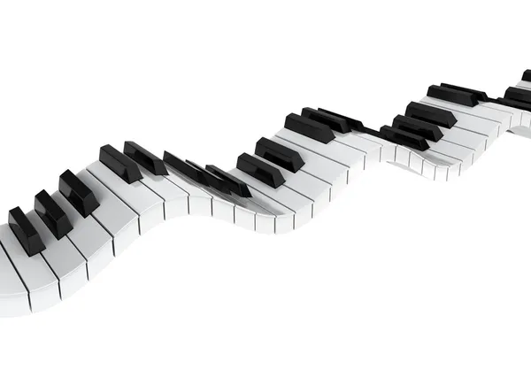 Piano keyboard wave — Stock Photo, Image