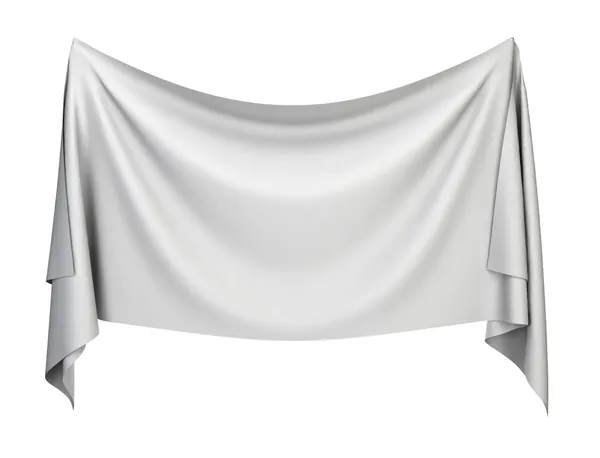 Blank Cloth Banner Illustration Isolated White Background Stock Photo
