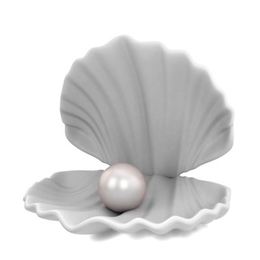 Pearl inside seashell clipart