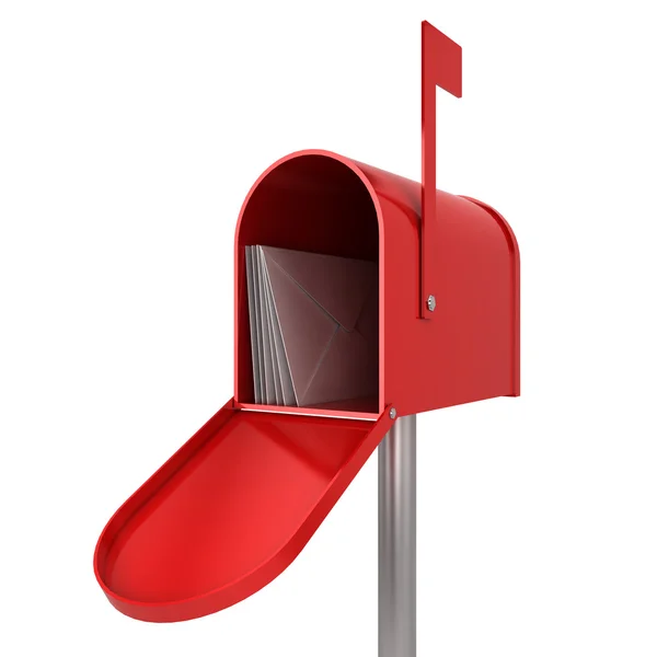 Caixa de correio com letras no interior — Fotografia de Stock