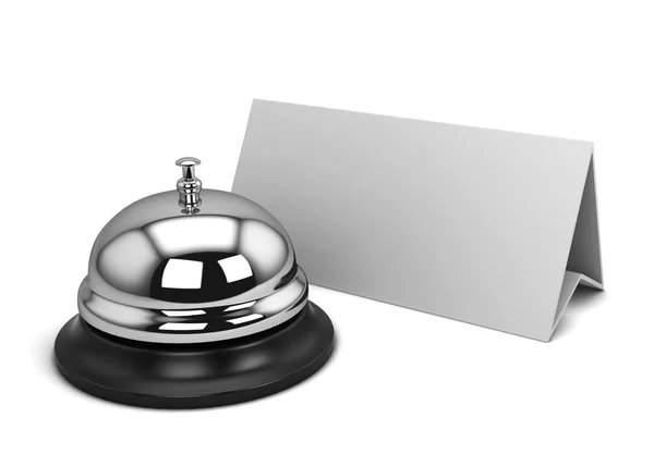 Reception bell and card — Stock Photo, Image