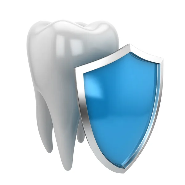 Tooth and shield — Stock Photo, Image