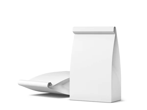Kese Kağıdı Ambalaj Modeli Illüstrasyon Beyaz Arkaplanda Izole Edildi — Stok fotoğraf