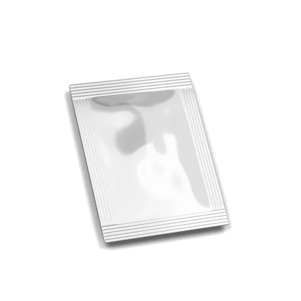Mockup Embalagem Saqueta Branco Ilustração Isolado Fundo Branco — Fotografia de Stock