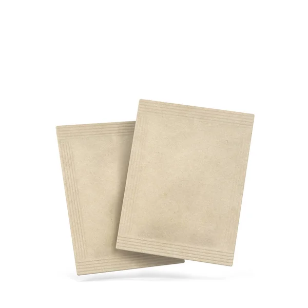 Blank Sachet Packaging Mockup Illustration Isolated White Background — Stock Photo, Image
