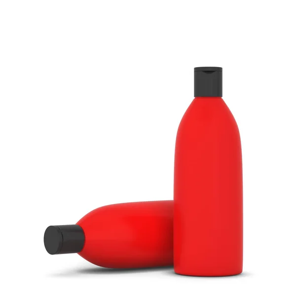 Cosmetica Verpakking Shampoo Gel Fles Illustratie Geïsoleerd Witte Achtergrond — Stockfoto