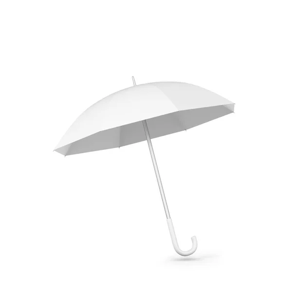 Пустой Открытый Зонтик Трехмерная Иллюстрация Белом Фоне — стоковое фото