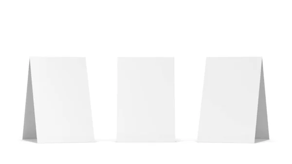 Макет Палатки Пустым Столом Трехмерная Иллюстрация Белом Фоне — стоковое фото