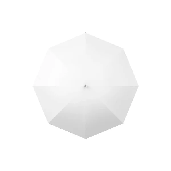 Пустой Открытый Зонтик Трехмерная Иллюстрация Белом Фоне — стоковое фото