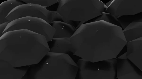 很多雨伞 3D说明 — 图库照片