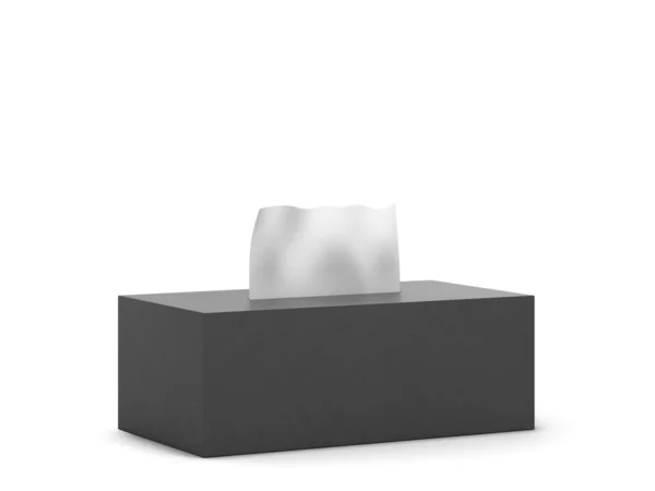 空白组织盒的模型 3D在白色背景上孤立的图解 — 图库照片