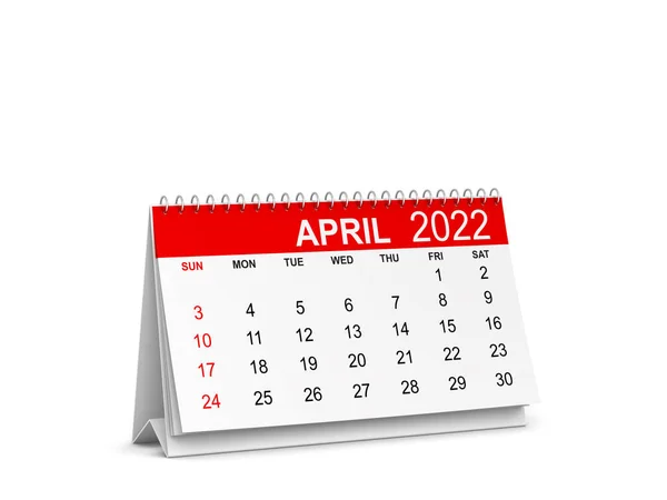 Kalender Voor 2022 Jaar Illustratie Geïsoleerd Witte Achtergrond Week Begint — Stockfoto