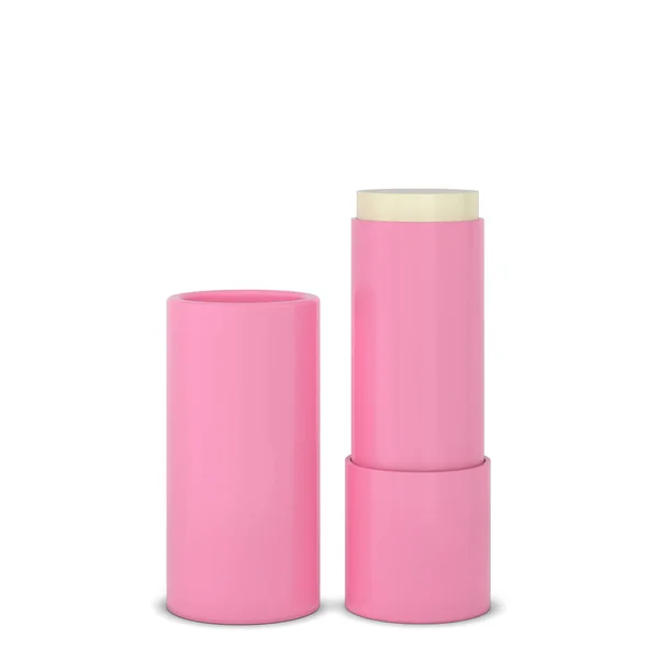 Blank Lip Balm Container Mockup Illustration Isolated White Background — Stock Photo, Image