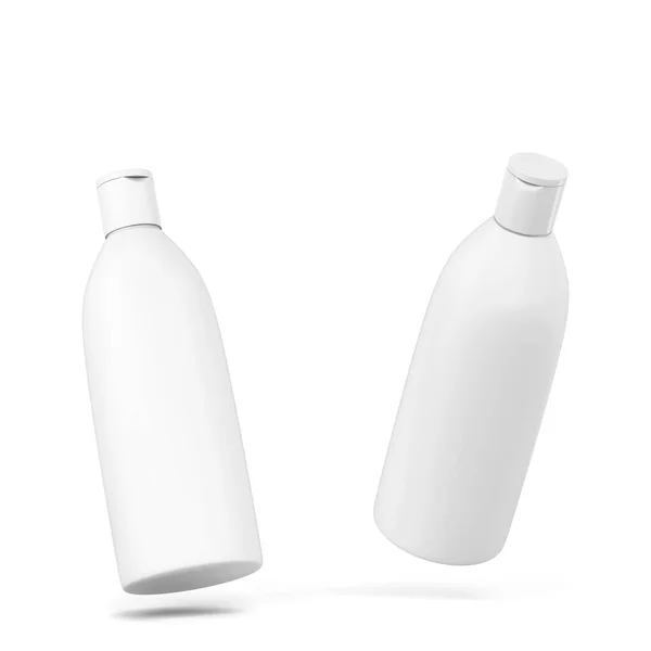 Cosmetica Verpakking Shampoo Gel Fles Illustratie Geïsoleerd Witte Achtergrond — Stockfoto
