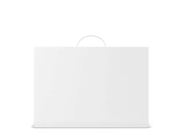 ハンドル付きのブランク包装箱 白地に隔離された3Dイラスト — ストック写真